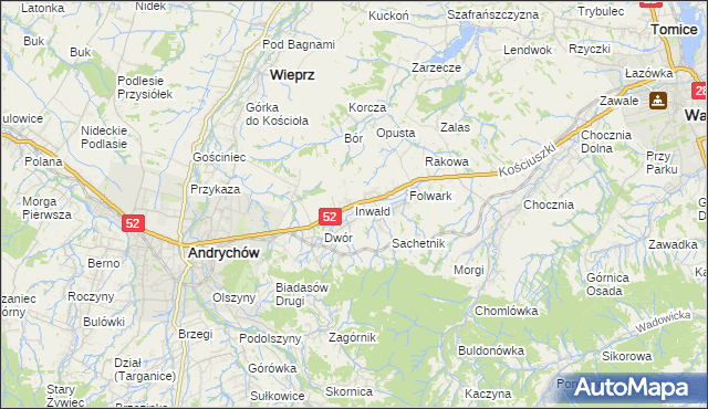mapa Inwałd, Inwałd na mapie Targeo