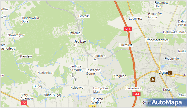 mapa Jedlicze A, Jedlicze A na mapie Targeo
