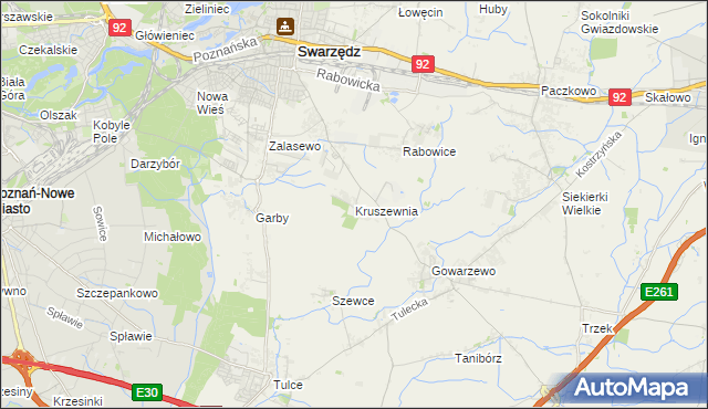 mapa Kruszewnia gmina Swarzędz, Kruszewnia gmina Swarzędz na mapie Targeo