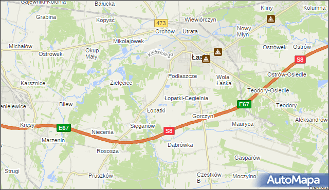 mapa Łopatki-Cegielnia, Łopatki-Cegielnia na mapie Targeo