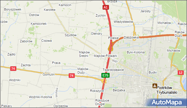 mapa Majków-Folwark, Majków-Folwark na mapie Targeo