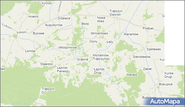 mapa Michalinów Trąbczyński, Michalinów Trąbczyński na mapie Targeo