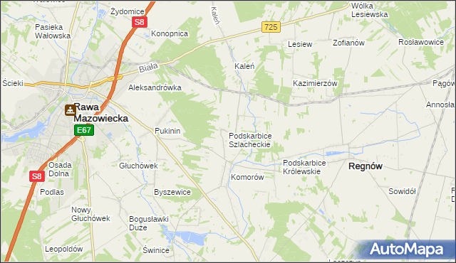 mapa Podskarbice Szlacheckie, Podskarbice Szlacheckie na mapie Targeo