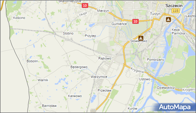 mapa Rajkowo, Rajkowo na mapie Targeo