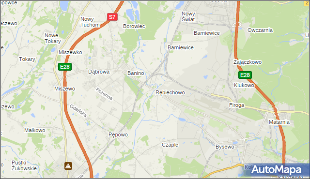 mapa Rębiechowo, Rębiechowo na mapie Targeo