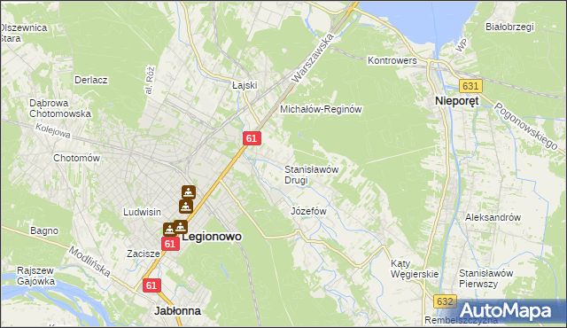 mapa Stanisławów Drugi gmina Nieporęt, Stanisławów Drugi gmina Nieporęt na mapie Targeo
