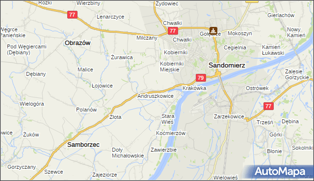 mapa Strochcice, Strochcice na mapie Targeo
