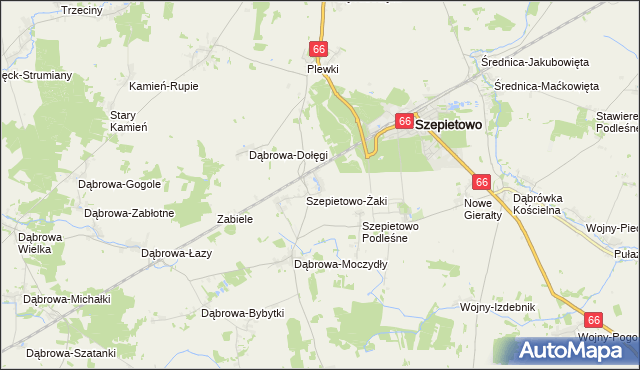mapa Szepietowo-Janówka, Szepietowo-Janówka na mapie Targeo