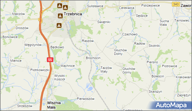 mapa Taczów Wielki, Taczów Wielki na mapie Targeo