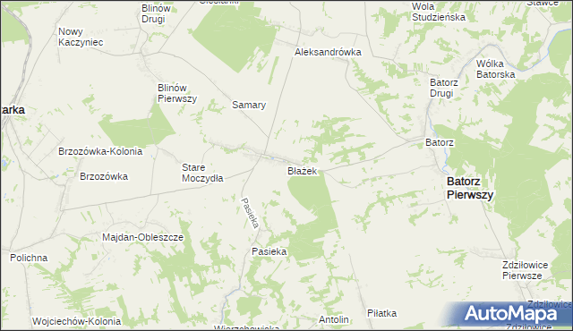 mapa Błażek, Błażek na mapie Targeo