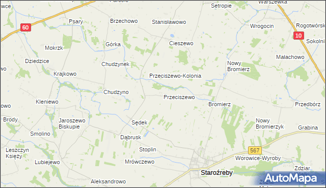 mapa Przeciszewo, Przeciszewo na mapie Targeo