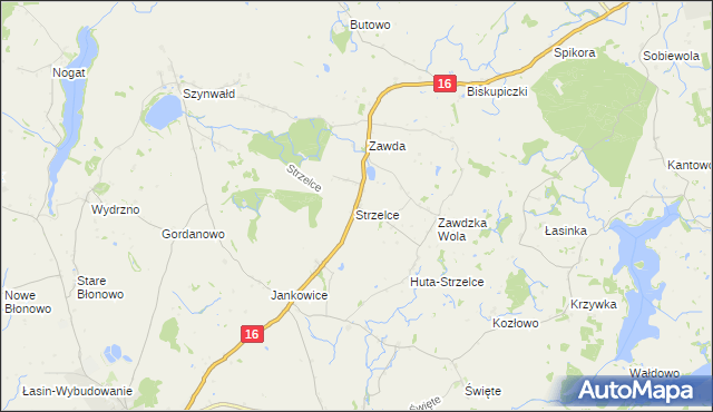 mapa Strzelce gmina Łasin, Strzelce gmina Łasin na mapie Targeo