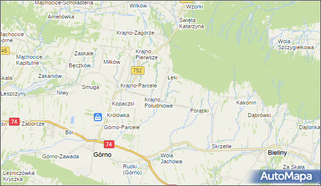 mapa Krajno Drugie, Krajno Drugie na mapie Targeo