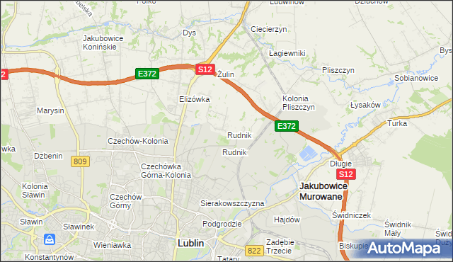 mapa Rudnik gmina Wólka, Rudnik gmina Wólka na mapie Targeo