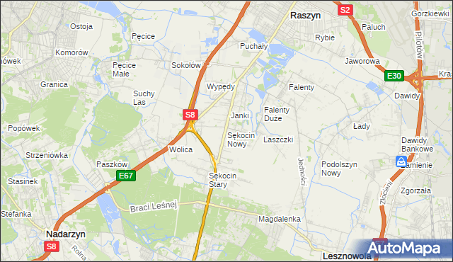 mapa Sękocin Nowy, Sękocin Nowy na mapie Targeo
