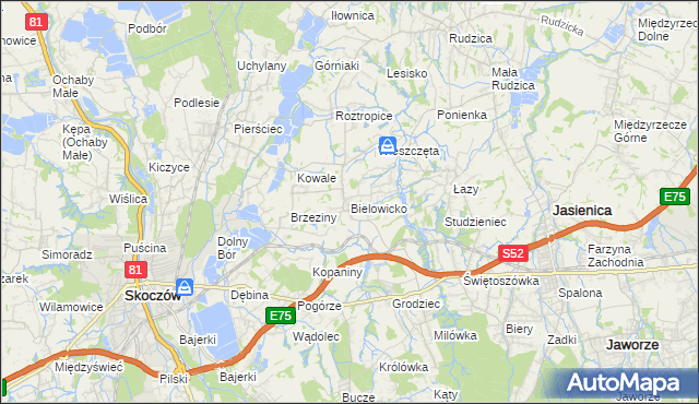 mapa Bielowicko, Bielowicko na mapie Targeo