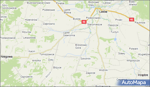 mapa Brzozowa Góra, Brzozowa Góra na mapie Targeo