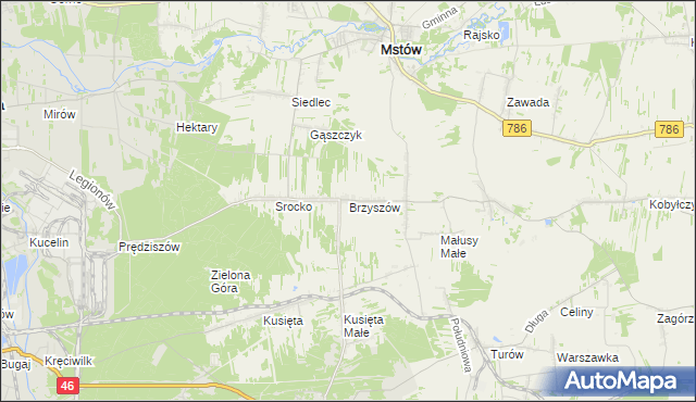 mapa Brzyszów, Brzyszów na mapie Targeo