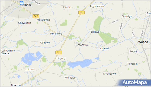 mapa Czeszewo gmina Gołańcz, Czeszewo gmina Gołańcz na mapie Targeo