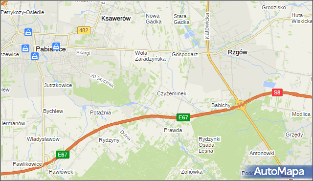 mapa Czyżeminek, Czyżeminek na mapie Targeo
