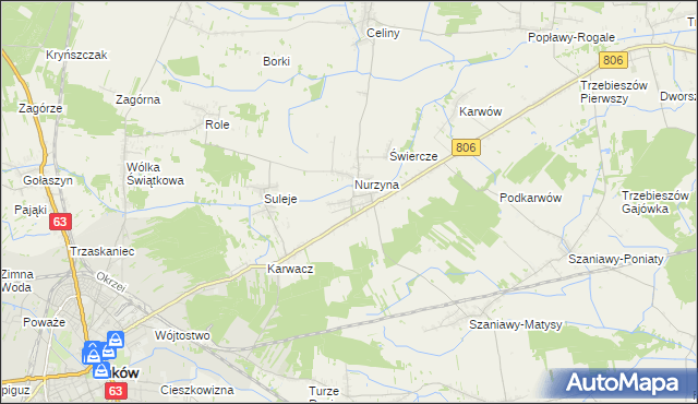 mapa Dębowica gmina Trzebieszów, Dębowica gmina Trzebieszów na mapie Targeo