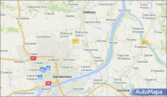 mapa Gierlachów, Gierlachów na mapie Targeo