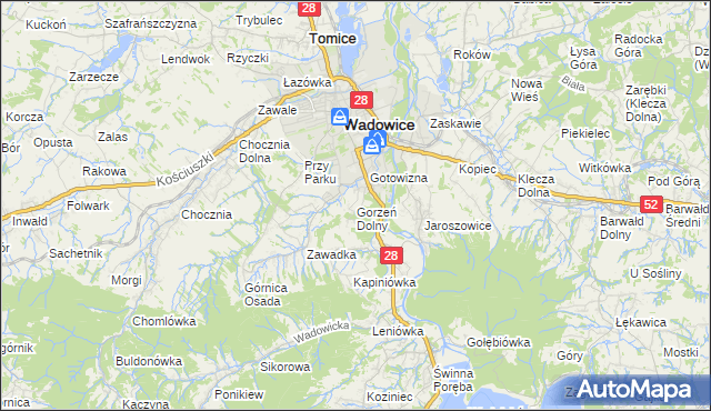 mapa Gorzeń Dolny, Gorzeń Dolny na mapie Targeo
