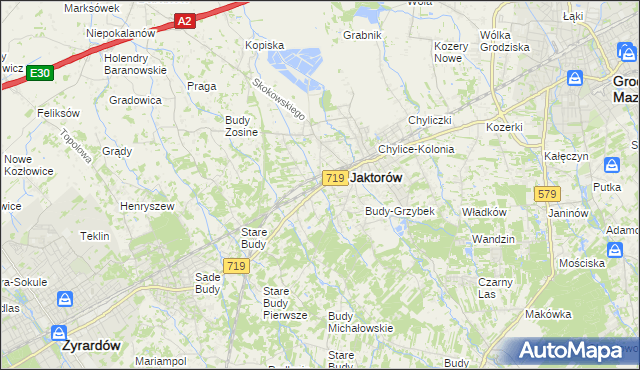 mapa Jaktorów-Kolonia, Jaktorów-Kolonia na mapie Targeo