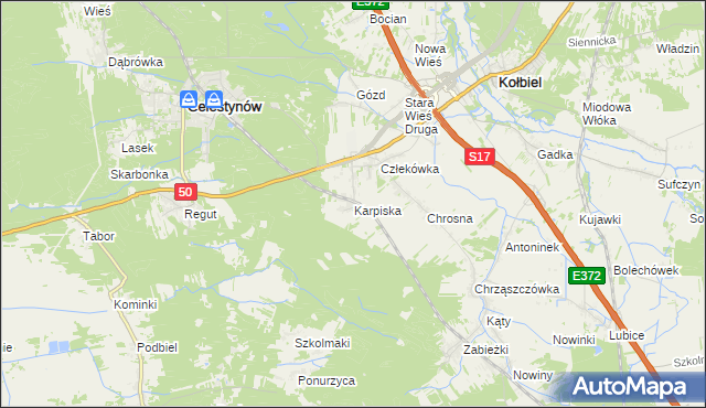 mapa Karpiska, Karpiska na mapie Targeo