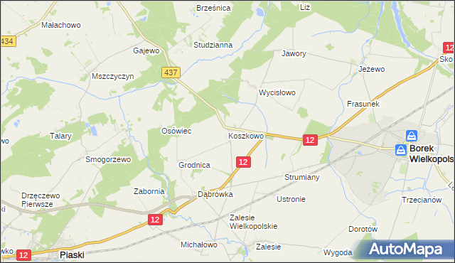 mapa Koszkowo, Koszkowo na mapie Targeo