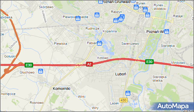 mapa Kotowo gmina Poznań, Kotowo gmina Poznań na mapie Targeo