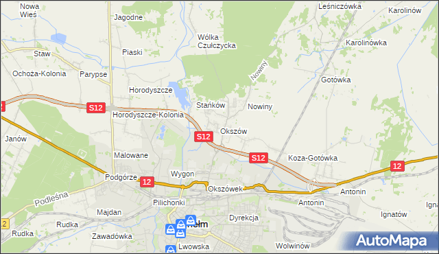mapa Okszów, Okszów na mapie Targeo