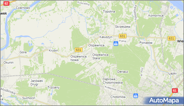 mapa Olszewnica Stara, Olszewnica Stara na mapie Targeo