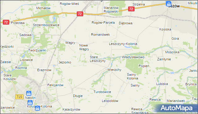 mapa Olszewo gmina Jeżów, Olszewo gmina Jeżów na mapie Targeo