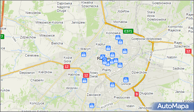 mapa Radomia, Radom na mapie Targeo