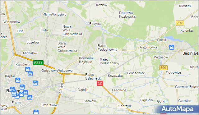 mapa Rajec Poduchowny, Rajec Poduchowny na mapie Targeo
