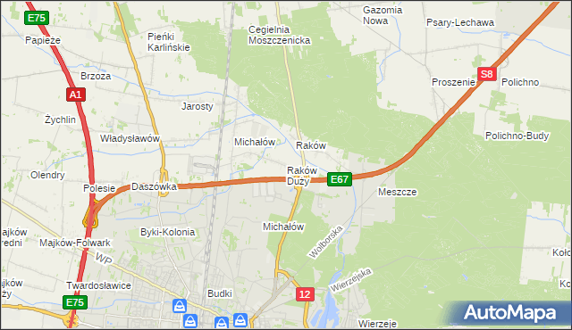 mapa Raków Duży, Raków Duży na mapie Targeo