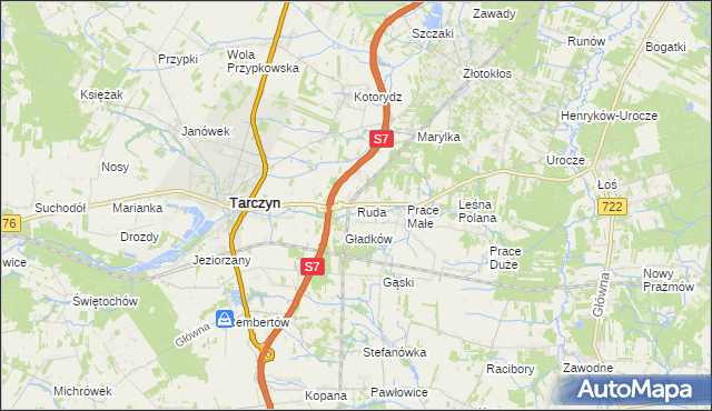 mapa Ruda gmina Tarczyn, Ruda gmina Tarczyn na mapie Targeo
