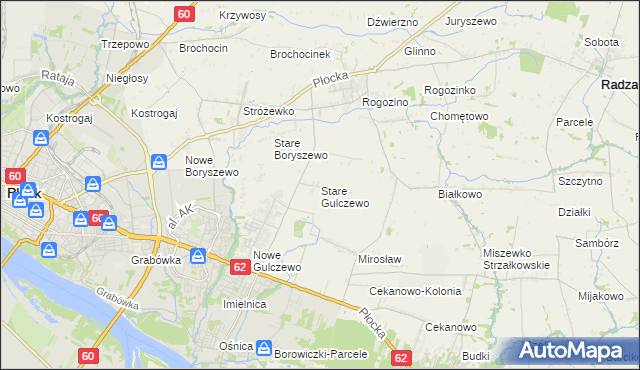 mapa Stare Gulczewo, Stare Gulczewo na mapie Targeo