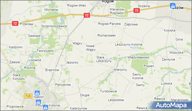 mapa Stare Leszczyny, Stare Leszczyny na mapie Targeo