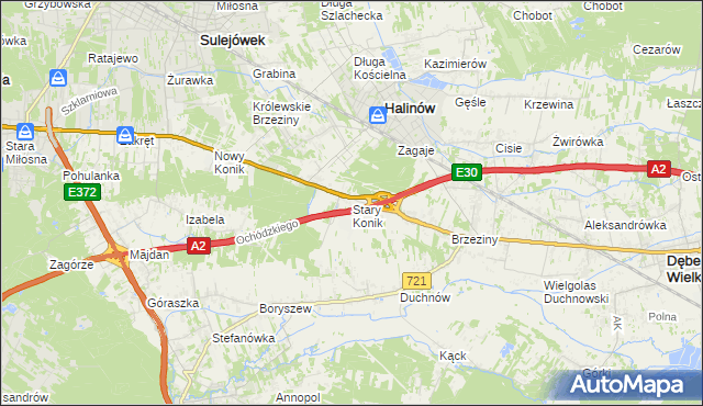 mapa Stary Konik, Stary Konik na mapie Targeo