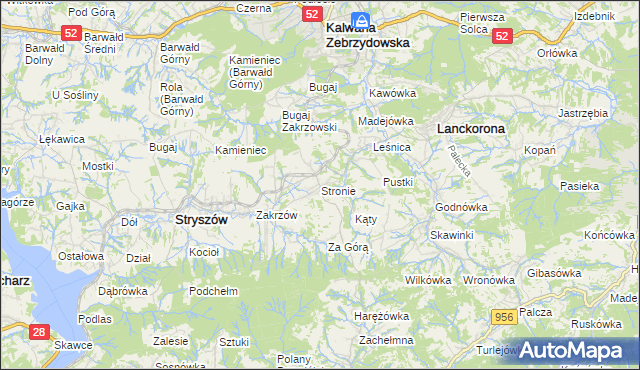 mapa Stronie gmina Stryszów, Stronie gmina Stryszów na mapie Targeo