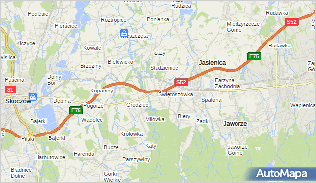 mapa Świętoszówka, Świętoszówka na mapie Targeo