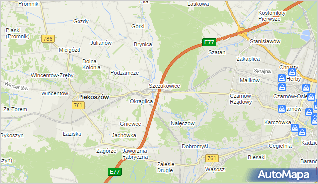 mapa Szczukowskie Górki, Szczukowskie Górki na mapie Targeo