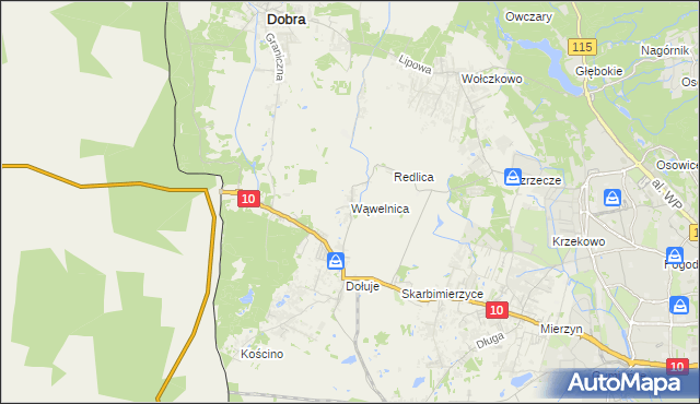 mapa Wąwelnica, Wąwelnica na mapie Targeo