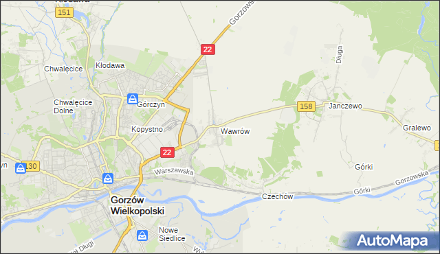 mapa Wawrów, Wawrów na mapie Targeo