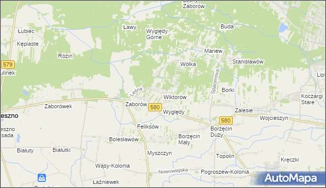 mapa Wiktorów gmina Leszno, Wiktorów gmina Leszno na mapie Targeo