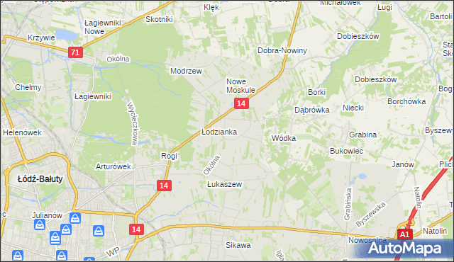 mapa Wilanów gmina Łódź, Wilanów gmina Łódź na mapie Targeo