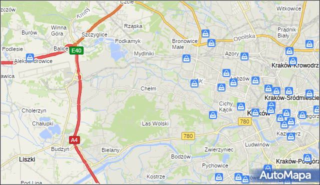 mapa Wola Justowska, Wola Justowska na mapie Targeo