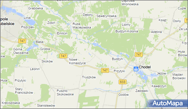 mapa Wólka Komaszycka, Wólka Komaszycka na mapie Targeo